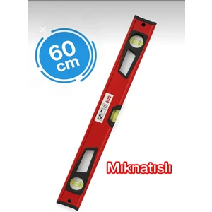 Profesyonel Kırmızı Su Terazisi Mıknatıslı 60 cm
