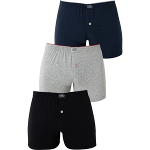 Arma Yıldız Erkek Karışık Renk Düğmeli Havlu Bel Boxer 4'lü Paket