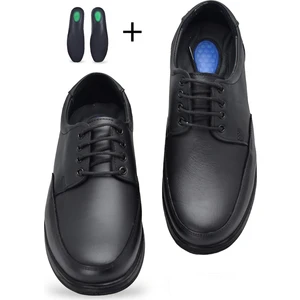 TAB401 Jelli Ortopedik Topuk Masajlı Hakiki Deri Erkek Ayakkabı Kauçuk Taban