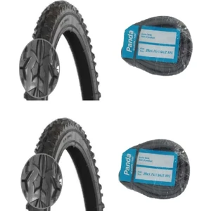 26 Jant 26x1.95/2.00 (52-559) Bisiklet Dış Lastiği D2619 X 2 Adet + Panda Iç Lastik Seti