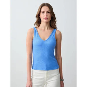 Jimmy Key Mor Dar Kesim V Yaka Örme Atlet