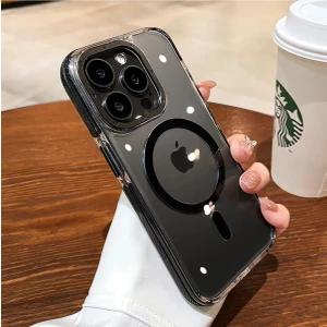 Apple iPhone 16 Pro Max Hava Yastığı Zırhlı Kaymaz Şeffaf Kılıf Magsafe Şarj Uyumlu