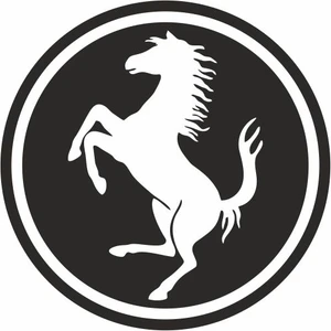 Ferrari Logo Siyah 55 x 55 mm Sticker 10'lu
