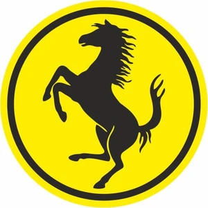 Ferrari Logo Sarı 55 x 55 mm Sticker 10'lu