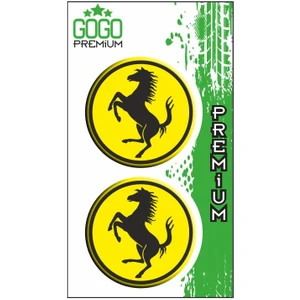 Ferrari Logo Sarı (5x5 Cm) Ikili Damla Etiket