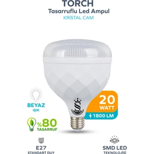 20W Tasarruflu E27 Beyaz Renk Torch LED Ampul-1 Adet