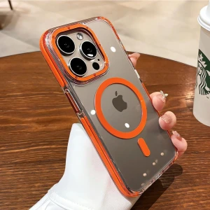 Apple iPhone 14/15 Plus Uyumlu Hava Yastığı Zırhlı Kaymaz Şeffaf Kılıf Magsafe Şarj Uyumlu