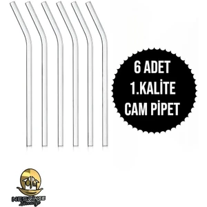Cam Pipet Şeffaf Isıya Dayanıklı (6 Adet)