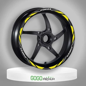 Flo Sarı Reflektör Baskı Honda Forza Uyumlu 1 Set Jant Şeridi