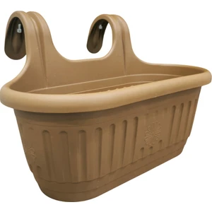 Kendinden Askılı Balkon Küpeşte Saksısı Plastik Kelepçeli Sağlam 6,4 Litre 37 cm Boy Askılı Tombik Saksı