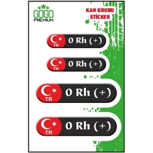 Kan Grubu Iıı 0 Rh(+) Siyah Dörtlü Damla Etiket