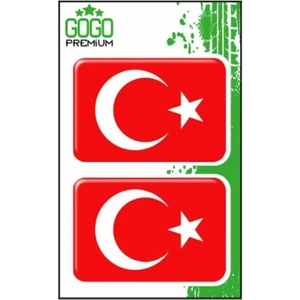 Türk Bayrağı 3 (4x6 Cm) Ikili Damla Etiket