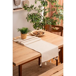 El Yapımı 42x135 cm Buldan Bezi Runner – %100 Pamuk, Doğal, Otantik ve Şık Masa Örtüsü