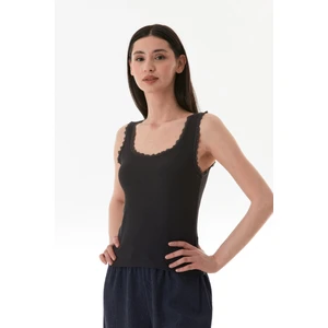 Bürümcük Kumaş Dantelli Askılı Body