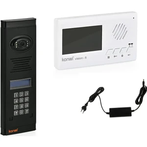Görüntülü Diafon Seti Konwi Intercom Apartman Tipi Set Vsions 4,3 Monitör Zil Paneli Şifreli Kameralı Güç Kaynağı