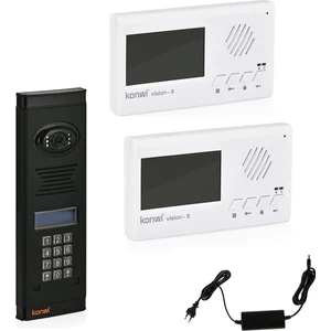 Görüntülü Diafon Seti Konwi Intercom Apartman Tipi Set Vsions 4,3 Monitör Zil Paneli Şifreli Kameralı Güç Kaynağı