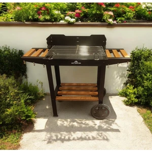 Tekerlekli Mangal, Ahşap Sehpalı/Raflı Barbekü S Model