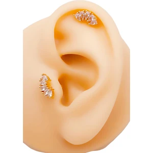 Cerrahi Çelik Piercing Damla Beş Taşlı Kıkırdak Helix Tragus Piercing (1ADET)