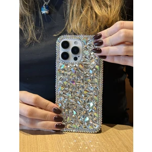 Paladyum Case Apple iPhone 15 Pro Uyumlu Lüks Hologram Kristal Taşlı Kılıf