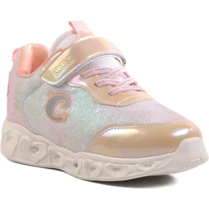 Bej Cırtlı Işıklı Kız Çocuk Spor Ayakkabı Yuki F