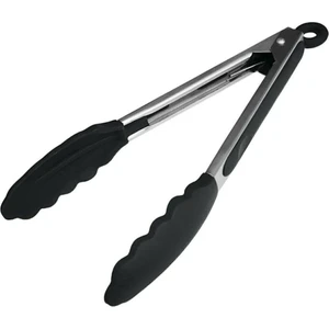 3b Trend Metal Kızartma Maşası Silikon Uçlu Maşa Siyah Renk