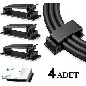 3b Trend Yapışkanlı Kablo Toplayıcı 4 Adet Masa Kablo Düzenleyici Klips Duvara Sabitleyici