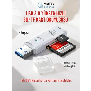 Mabs Tech USB 3.0 Micro Sd/tf Çoklu Kart Okuyucu Adaptör, Kamera Hafızasından Fotoğraf ve Veri Aktarma