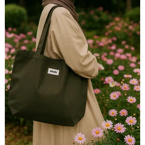 Pamuklu Mıknatıs Çıtlı Anahtarlık Hediyeli Kanvas Bez Çanta 34 X 45 Cm