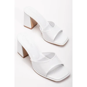 Dilimler Ayakkabı Büyük Beden Kadın Topuklu Terlik Siyah Rugan Ince Bantlı