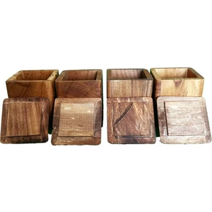 Ceviz Ağacı El Yapımı 4'lü Baharatlık Takımı | Doğal Ahşap, Şık ve Dayanıklı Mutfak Seti