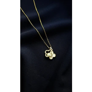 2li Taşlı Ayrılan Yonca Kolye