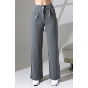 Balta Collection Kadın Yüksek Bel Pileli Düğmeli Likralı Esnek Rahat Kalıp Palazzo Pantolon