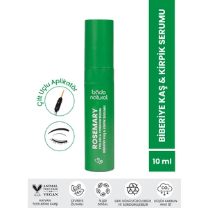 Bade Natural Biberiye Özlü Kaş ve Kirpik Serumu 10 ml – Parfümsüz, Biotin ve Provitamin B5 ile Güçlendirici Etki, Dermatolojik Onaylı