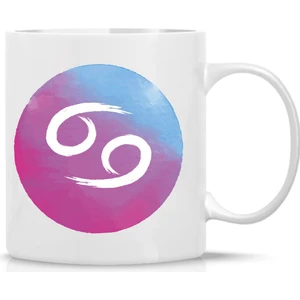 Yengeç Burcu Kupa | Renkli Burç Tasarımı | Özlü Sözlü Hediye Kupa | Astroloji Temalı Bardak