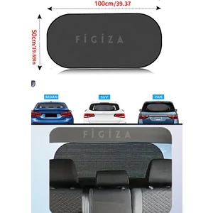 Vantuzlu Arka Cam Araç Güneşlik Perde Seti -100x50 cm, Katlanabilir, Pratik Araç Güneşliği - Bebekli Aileler Emzirme Perdesi


