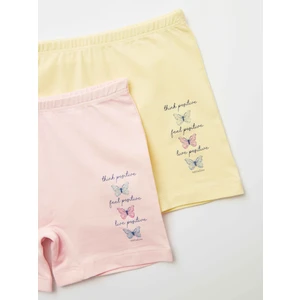 Kız Çocuk Organik Pamuklu Likralı Boxer Positive Butterfly 2'li Paket