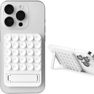 Apple iPhone 15 Vantuzlu Yapışkanlı Standlı Tutucu