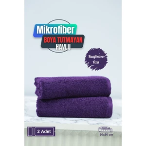 Kuaförlere Özel Boya Tutmayan Mikrofiber Saç Havlusu 50 x 90  cm  2'li Set