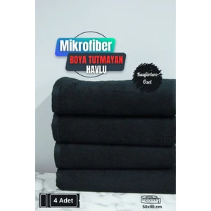 Kuaförlere Özel Boya Tutmayan Mikrofiber Saç Havlusu 50 x 90  cm  4'lü Set