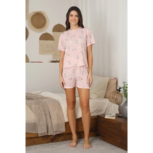 Yumurta Desenli Şortlu Penye Pijama Takımı