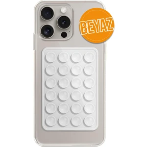 Silikon Vakumlu Telefon Tutucu Araba, Mutfak Tezgahı, Güçlü Vantuzlu Kaymaz Beyaz