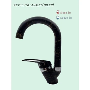 Siyah Sarı Kuğ Lavabo Bataryası