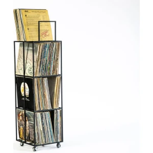 Metal Düzenleyici Plaklık Metal Plak Düzenleyici Organizer - Mat siyah