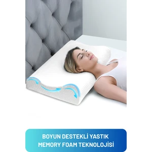 Boyun Destekli Ortopedik Visco Yastık Boyun Fıtığı Boyun Düzleşmesi Için Visco Yastık 60X40X10 cm