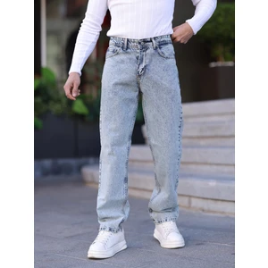 Erkek Baggy  Fit Casual Denim Kot Pantolon