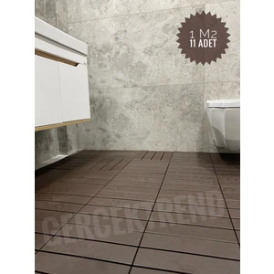 11'li Bahçe Balkon Teras Zemin Döşemesi Banyo Paspası Sert Plastik Dış Mekan Karosu
