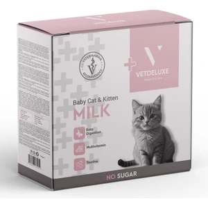 VETDELUXE Kitty Milk Hamile ve Yavru Kediler İçin Taurinli ve Vitaminli Kedi Süt Tozu 150 gr