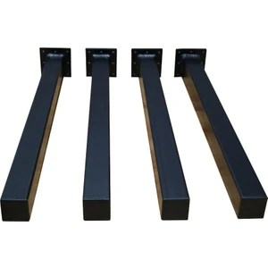 Profil Masa Ayağı Siyah Renk Metal Masa Ayağı 4l'ü Set 70 cm