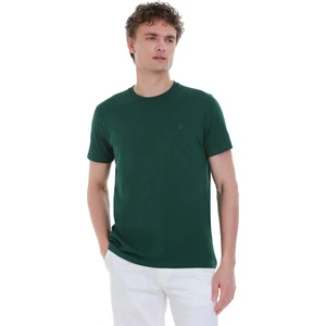 Yeşil Regular Fit 100% Pamuk Bisiklet Yaka Tişört