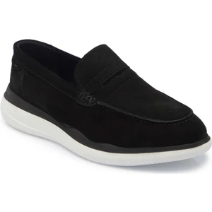 Siyah Hakiki Süet Deri Erkek Loafer - E24I1AY56644-A01